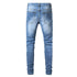 Straight Pants Men's Ripped Jeans Fashionable Mid Waist Denim Jeans